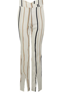 White Stripe Crossover Front Cut Out Trousers