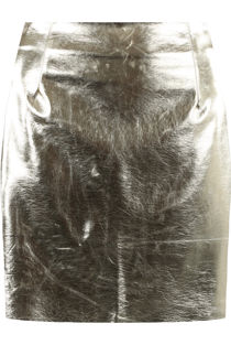 Gold Foil Vinyl Mini Skirt