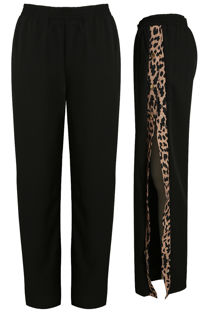 Black & Leopard Snap Buttoned Trouser