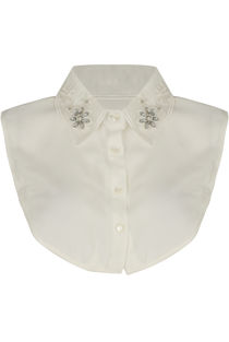 Cream Floral Embellished Bib Collar