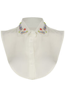 Cream Multicolour Stone Detail Bib Collar