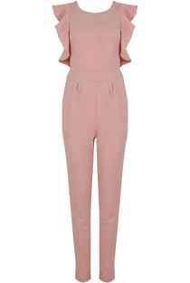Rose Heart Cut Out Back Pleated Jumpsuit