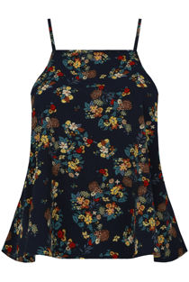 Blue Floral Printed Swing Cami