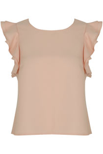 Rose Ruffle Cap Sleeved Top