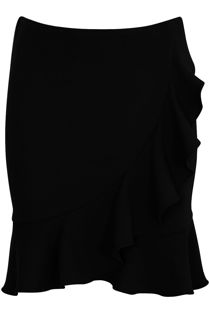 Black High Waist Ruffled Skirt