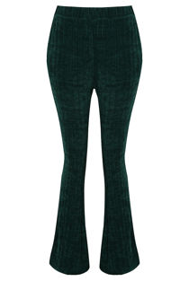 Green Bootcut Corduroy Trousers 