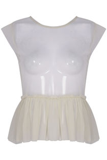 Sheer Tulle Top In Cream