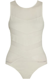 White Netted Sleeveless Bodysuit