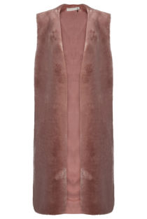 Rose Soft Fur Longline Gilet