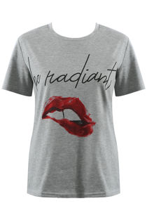 Grey Be Radiant Print Summer  Tee