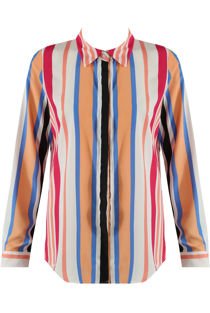Red Stripes Hidden Placket Shirt