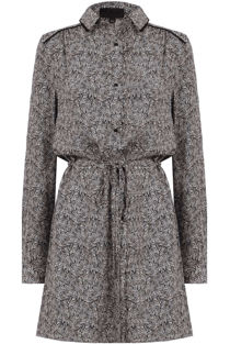 Black Paisley Print Shirt Dress 