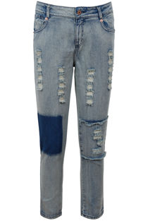 Denim Ripped Detail Knee Panels Jeans