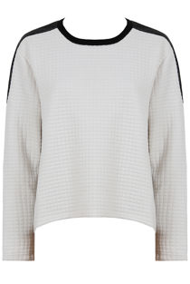 Cream PVC Patch Detail Bubble Textured Jumper