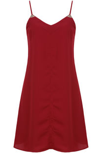 Bordeaux Chiffon Cami Gold Plated Dress