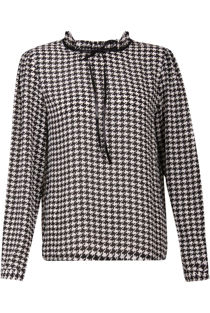 Dog Tooth Print Neck Tie Top