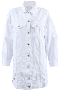 White Oversized Ripped Jacket 