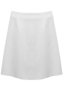 Cream Back Zip Up Detail A Line Skirt