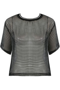 Black Check Print Blouse