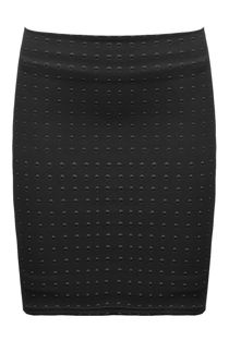 Black Diamond Textured Zip Up Mini Skirt 