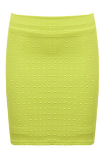 Green Diamond Textured Zip Up Mini Skirt 