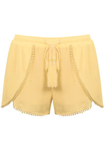 Yellow Braided Trim Shorts