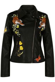 Black Tigers Badge PU Jacket
