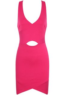 Fuchsia Cut Out Bodycon Mini Dress