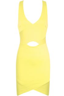 Yellow Cut Out Bodycon Mini Dress