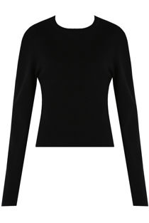 Black Soft Fine Knit Fitted Jumper