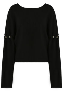 Black Pearl Detailed Back Tie Up Jumper