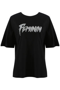 Black FEMININ Slogan Tee