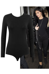 Black Celebrity Long Sleeve Bodysuit