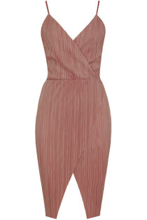 Rose Crinkle Cross Over Bodycon Dress