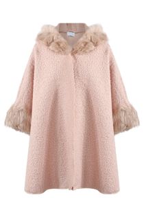 Rose Borg Cape With Faux Fur Trim