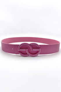 Fuchsia Interlocking G Belt Golden Buckle