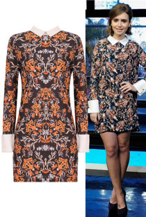 Printed Peter Pan Collar Celebrity Shift Dress