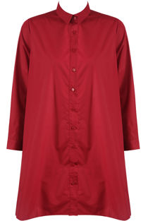 Wine Front Button Up Shirt Dress