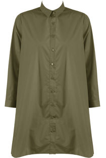 Khaki Front Button Up Shirt Dress