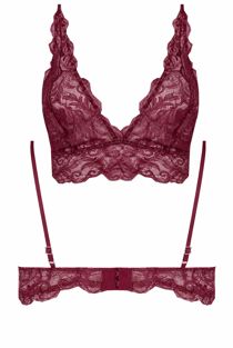 Wine Floral Laced Bralet