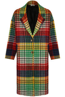 Tartan Check Print Long Coat