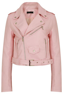 Pink PVC Biker Jackets