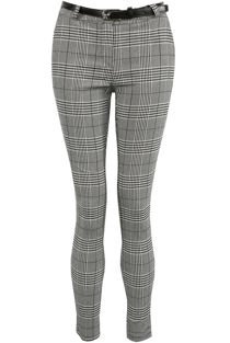 Grey Check Belted Trouser