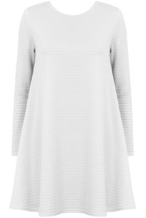 Cream Bubble Textured Swing Dress
