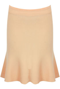 Peach Frill Trim Knee Skirt