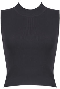 Grey Knitted Turtle Neck Tops