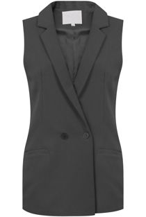 Black Tailored Double Breasted Waistcoat