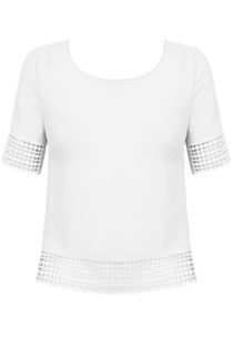 White Open Back Short Sleeve Top 