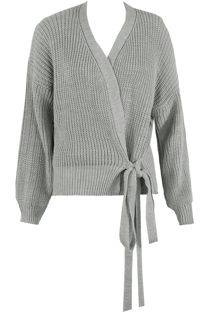 Grey Cable Knit Tie Up Robe Cardigan