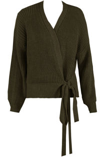 Khaki Cable Knit Tie Up Robe Cardigan
